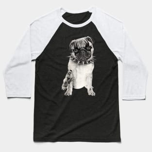 Heavy Metal Pug Baseball T-Shirt